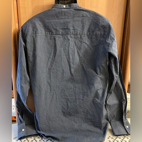 Pike Brothers 1923 Buccanoy Shirt Blue Striped Railroad Band Collar Shirt, Sz M - Picture 2 of 12